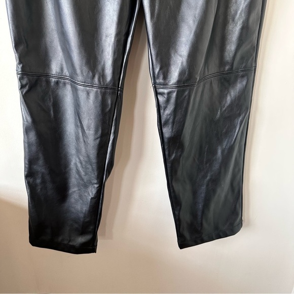 NWT-HALSTONBLACK Faux Leather Straight-Leg Pants - Picture 10 of 12
